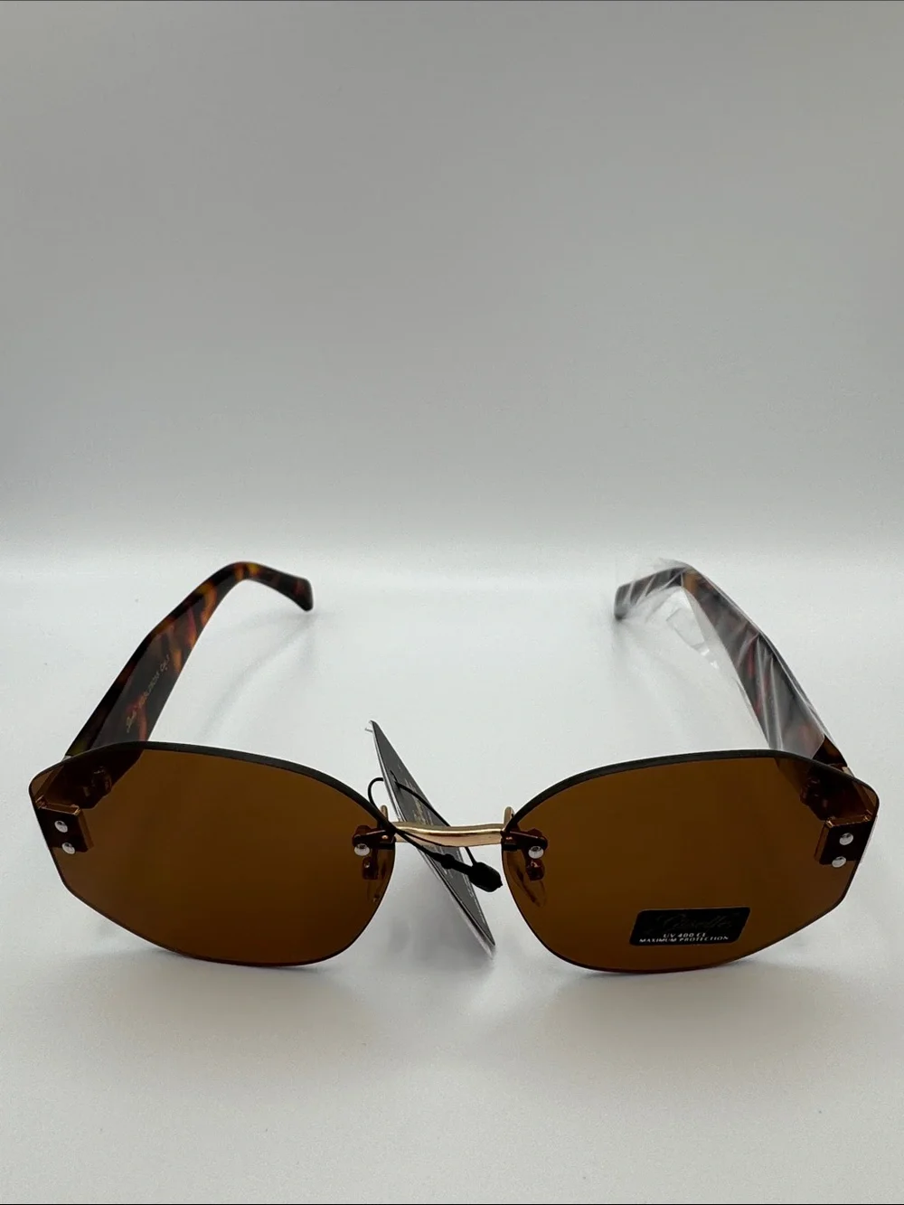 Brown Rimless Women's Sunglasses - Unbranded